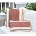 thumbnail image 5 of Cotton Woven Designer Lumbar Throw Pillow Covers Rust Brown / Cream White, 12 x 20 inches | Oblong Small Rectangular Pillow Cases Set of 2, 5 of 6