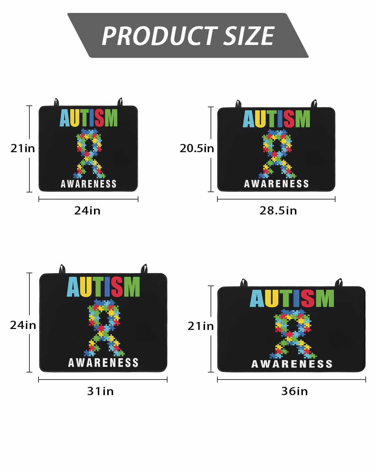 Stove Top Covers for Electric Stove, Cartoon Autism Glass Stovetop Cover Protector, Abstract Awareness Colorful Blocks Modern Induction Cooktop Protector Oven Mat for Kitchen Countertop 24"x21"