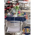 thumbnail image 5 of Outdoor Tablecloth with Umbrella Hole for Patio/Picnic/Party/Camping, Nautical Coastal Waterproof Table Cloth Round Cover Washable, Ocean Flip Flops Coral Starfish Flowers Blue (Dia 60"), 5 of 8