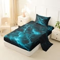 thumbnail image 2 of Homewish Glowing Lightning Twin Sheets,Contemporary Aesthetic Bedding,3pcs,1 Fitted Sheet and 1 Pillowcase, 2 of 6