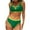 Green, variant on 2 Piece Bikini Sets for Women V Neck Swimsuits Solid Color Swimwear for Beach and Swimming