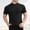 Black, variant on Workout Men's Oversized T-Shirts Short Sleeve Black Summer Shirt Mock Neck Quarter Zip Quick Dry Pullover Slim Fit Tops