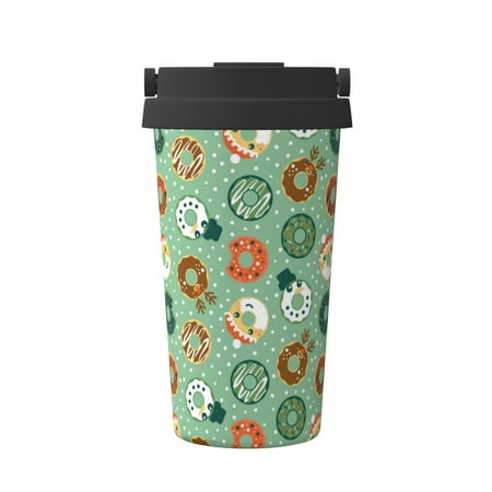 

Junzan Christmas Donuts for Stainless Steel Vacuum Insulated Tumbler - Reusable Insulated Cold Brew Iced Coffee Cup Thermos -Gifts for Women Men Him Her