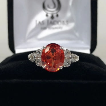 Natural Padparadscha Sapphire 7.00 Carat Ring 925 Sterling Silver Handmade Ring