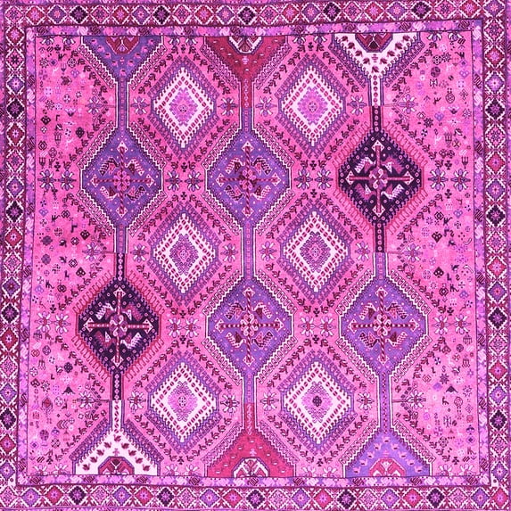 Ahgly Company Indoor Square Persian Pink Traditional Area Rugs, 3' Square