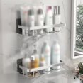 thumbnail image 2 of Bathroom Storage Wall Mount Shampoo Makeup Storage Holder Bathroom Shelf Rack, 2 of 7