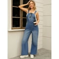 thumbnail image 7 of DARING DIVA Women's Denim Adjustable Straps Straight Leg Baggy Jumpsuits S Blue, 7 of 7