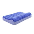 thumbnail image 1 of Graflsoa Breathable TPE Gel Pillow with Ergonomic Wave Design for Neck Support and Stress Relief, Washable & Hypoallergenic, Includes Pillowcase, Blue, Small Size, 1 of 6