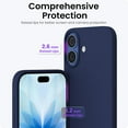 thumbnail image 4 of YCAN-Compatible with iPhone 17 Case,Slim Liquid Silicone 3 Layers Soft Gel Rubber Shockproof Protective Phone Case for iPhone 17 6.3" with Anti-Scratch Microfiber Lining-Navy Blue, 4 of 4