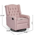 thumbnail image 6 of GDF Studio Houck Contemporary Fabric Tufted Wingback Swivel Recliner, Light Blush and Black, 6 of 12