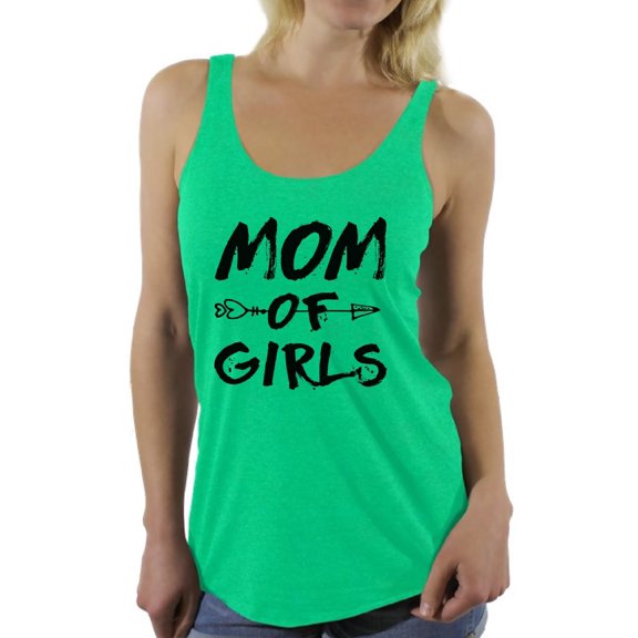 Awkward Styles Women's Mom of Girls Mothering Graphic Racerback Tank Tops Black Arrow New Mom Mother's Day