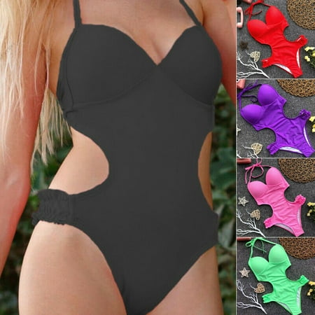 Women One-piece Swimsuit Swimwear Push Up Monokini Bathing Suit Bikini