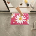 thumbnail image 7 of 23.6x15.7in Bathroom Rug Cute Daisy Bath Mat White and Yellow Flower Decor Rugs Non Slip Floor Carpet Microfiber Bathmat Super Absorbent Machine Washable Bathtub Mats for Shower-Pink, 7 of 7