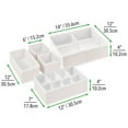 thumbnail image 3 of mDesign Fabric Baby Nursery Divided Drawer Organizer, Set of 5, Cream/White, 3 of 5