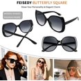 thumbnail image 4 of FEISEDY Oversized round Sunglasses Women Fashion Large Butterfly Sunglasses UV400 Protection B2755, 4 of 7