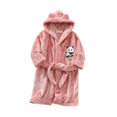 thumbnail image 1 of ‌WOLLED Boys Girls Kids Plush Fleece Robe Toddler Hooded Solid Color Sleepwear 1-12 Years‌, 1 of 7
