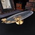thumbnail image 2 of AOOOWER Metal Clear Glass Serving Plate With Nonslip Base For Home Entertaining Tray, 2 of 8
