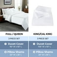 thumbnail image 3 of Superior Egyptian Cotton 1200 TC Embroidered White/White Duvet Set, King/California King, 3 of 8