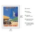 thumbnail image 2 of Paris New York - France - French Cafe And Statue of Liberty - Vintage Airline Travel Poster by Vincent Guerra c.1951 - Japanese Unryu Rice Paper Art Print (Unframed) 17 x 22 in, 2 of 4