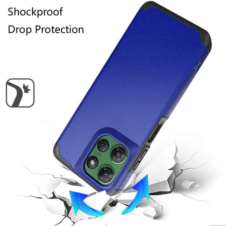 For Motorola Moto G Power 5G (2025) Case Slim Tough Shockproof Hybrid with Dual Layer Hard PC + TPU Protection Armor for Strong Drop & Impact Resistance Phone Cover (Blue)