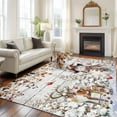 thumbnail image 2 of 5'x7' Area Rugs for Living Room Bedroom, Christmas Snowman Washable Rug Carpet Runner Indoor Outdoor, Xmas Tree Snowflake Eucalyptus Wooden Non Slip Floor Mats Area Rug for Kitchen, Nursery, 2 of 8