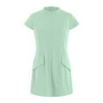 thumbnail image 5 of GEWSEY Women's Casual T Shirt Dress Summer Short Sleeve Swing Dresses with Pockets (Mint Green, XXL), 5 of 6