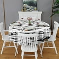 thumbnail image 2 of Spooky Halloween Pattern Round Tablecloth 60"x60",Wrinkle Wipeable Table Cloth for Kitchen Dining Room Picnic Patio Party, 2 of 6