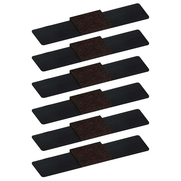 6 Pcs Wrap-Around Felt Furniture Pads with Hook and Loop Fasteners,Non-Slip Chair Leg Floor Protectors, Bar Stool Glides,Chair Bottom Protector for Chairs,Patio Furniture Feet(Black)