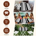 thumbnail image 7 of Black Grey Stripe Round Tablecloth, Fitted Table Cover with Elastic for 45"-54" Round Tables, Farmhouse Minimalist Striped Table Cloth Outdoor Indoor Dinning Party Waterproof Tablecloths, 7 of 7