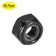 thumbnail image 1 of Uxcell Tuercas de bloqueo hexagonales M6x1mm de acero al carbono con inserto de nylon, 50 piezas negras, 1 of 5