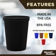 thumbnail image 2 of Reusable Plastic Cups 16 oz Set of 10, Bulk Pack - Perfect for Birthdays, Weddings, Parties - Black, 2 of 5