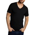 thumbnail image 2 of Bamboo basics Camiseta VELO, paquete de 4 - Camiseta interior, cuello en V, camiseta simple Negro M (Medium), 2 of 4