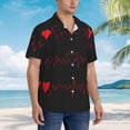 thumbnail image 5 of Kll Men'S Hawaiian Shirt Short Sleeve Button Down Beach Shirts-Cardiogram And Heart, 5 of 8