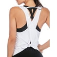 thumbnail image 4 of Women Mesh BacklessTank Top Quick Dry Yoga Gym Sports Tops Shirts Tank Active Stretch Sleeveless Workout Vest, 4 of 6