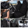 thumbnail image 2 of HUISEFOR Black Leopard Print Car Seat Covers Full Set for Women Men, 15 Pcs Fashion Steering Wheel Cover Belt Cover Car Trash Can Air Vent Storage Bag Car Coasters Keychain, 2 of 7