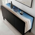thumbnail image 5 of Blue Brown Table Runner 72 Inches Long, Gradient Geometric White Water Stripes Modern Kitchen Coffee Dining Table Decoration for Home Party Birthday Wedding Home Decor 14x72 Inches, 5 of 8