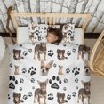 thumbnail image 3 of Chihuahua and Footprints Duvet Cover and Pillowcase Set for Single Bedding, Bedroom Accessories for Kids Teens, 3 of 5