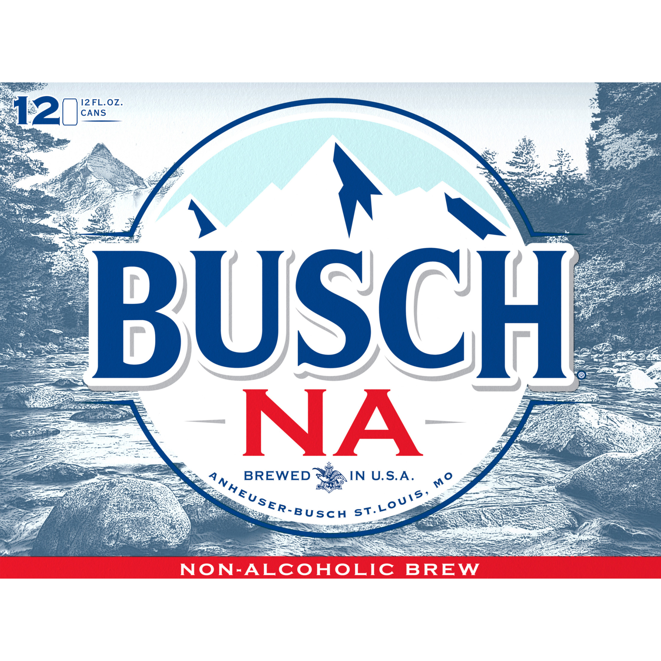Busch Non Alcoholic American Lager Beer 12 pack 12 fl oz Aluminum Cans 0.5% ABV