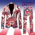 thumbnail image 1 of Male Independence Day Long Sleeve Coat And Pants Two Piece Suit Printed Button And Pockets Suit For Holiday Party Events Mens Slim Fit Prom Suit Men Formal Suits Slim Fit Prom Suits for Men Men Slim, 1 of 3