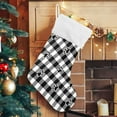 thumbnail image 5 of 2 Pack Black and White Buffalo Plaid Paw Christmas Stockings 17.7 Inch Gift Holders for Party Holiday Decorations Ornaments（72） Decor Gifts, 5 of 7
