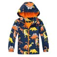 thumbnail image 4 of Karoyedx Fall Toddler Boy Clothes Kids Baby Toddler Girls Cartoon Spring Fall Outerwear Windbreaker Zipper Hooded Jackets Coat Dark Blue Size,3-4 Years, 4 of 7