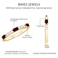 thumbnail image 5 of Rosec Jewels Real Garnet Half Eternity Ring with Diamond - AAA Quality - Baguette Garnet Ring - with Jewelry Box, 10K Yellow Gold, US 8.50, 5 of 8