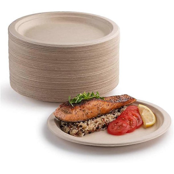 8 Pulgadas De Bagazo De Caña De Azúcar Compostable Platos Dechabl Biodegradabl Caja Plegable - China Cuadro De Concha De Bagazo Y La Cena Precio