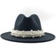 thumbnail image 1 of ¡Rebajas! Sombreros vaqueros Fdelink. Sombrero de copa para mujer, estilo británico, elegante sombrero de jazz con aro de perla y sombrero de copa, sombrero de ala ancha, sombrero de lana para mujer,, 1 of 2