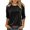 Black, variant on 3/4 Sleeve Velvet Tops for Women Dressy Casual Crew Neck T-Shirts Solid Color Ribbed Blouses Plus Size (XL, Wine)