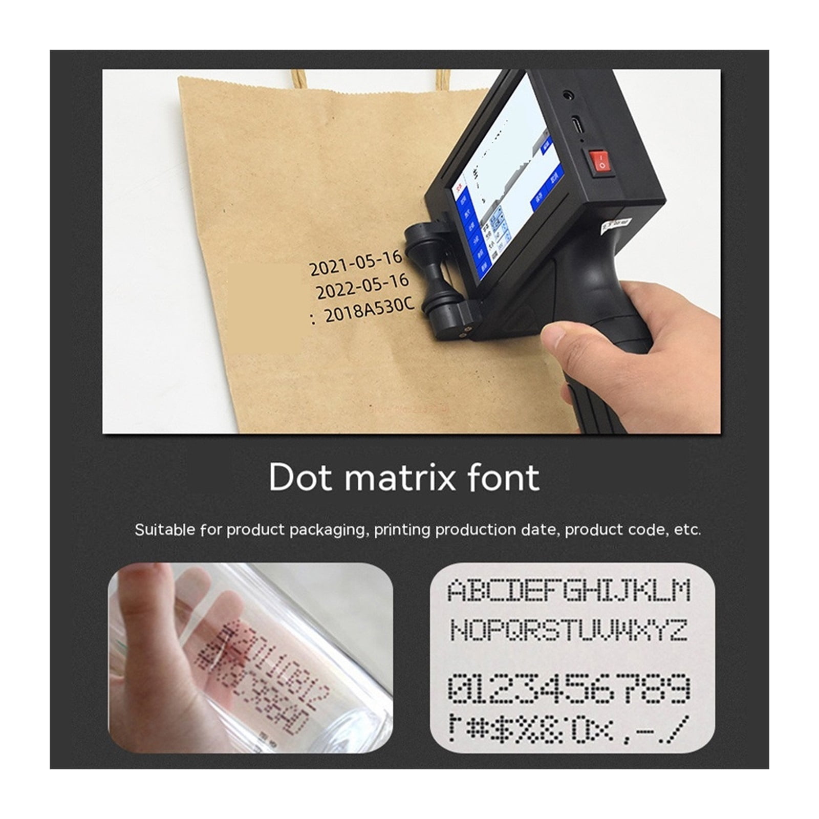 Printer Jet, 12.7mm Smart Inkjet Printer Bar Batch Code Logo Label Portable Small Handheld Thermal Inkjet Printer
--------
,Fast Printing