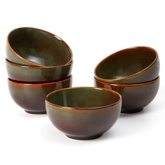 Pokini Stoneware Dinnerware Sets for 6, 22 Oz Soup Bowls