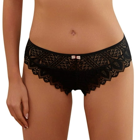 Sexy Panties for Women Lace Panties for Women Sheer Panty Black Womens Brief Underwear Packs S