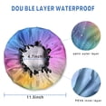 thumbnail image 3 of Shower Caps,Rainbow Tie Dye Cloud Pattern Waterproof Shower Cap for Women 4 Pieces,Double Reusable Hair Cover for Shower PEVA Elastic Stretch Hem, 3 of 7