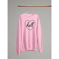 thumbnail image 3 of Hello Heart W Daisy Sweatshirt Women -Image by Shutterstock, Female Small, 3 of 4